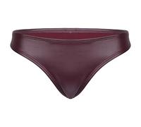 CHICTRY Women's High Cut Zipper Open Front Bikini Briefs Underwear Panties Thong Tanga Shorts Briefs 4# Burgundy XL