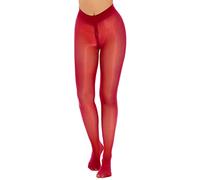 CHICTRY Women's High Waist Control Top Sheer Pantyhose Shiny Nylon Tights Silky High Stockings 3# Red XL