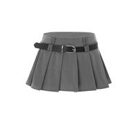 CHICTRY Women's High Waist Dancing Club Wear Short Skirts Micro Mini Skirts Y2k A-line Skater Skirt Grey S