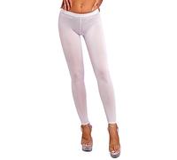 CHICTRY Women's Nylon Opaque Sheer Leggings Footless Stockings Tights Pants 3# White M