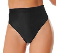 CHICTRY Women's Oil Glossy Booty Shorts Panties Shiny Bottoms High Cut Dance Underwear Shorts Shiny Black L