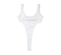 CHICTRY Womens One Piece High Cut Leotard Thong Bodysuit Sexy Lingerie Bikini Swimsuit Bathing Suit White One Size