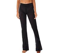 CHICTRY Women's See Through Sheer Flare Pants Tight Leggings Elastic Waist Wide Leg Palazzo Trousers Black One Size