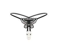 CHICTRY Womens Sexy Pearl Bikini Massage G-Strings Thong Panties T-Back Knicker Lingerie Underwear 3#Black XL
