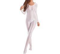CHICTRY Womens Shiny Long Sleeve Elastic Bodysuit Long Sleeves Tights Pantyhose Full Body Jumpsuits