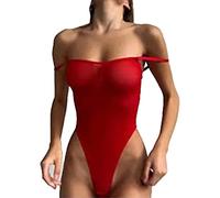 CHICTRY Womens Sleeveless Back Crossed High-Cut Thong Leotard Stocking Lingerie Bodysuit
