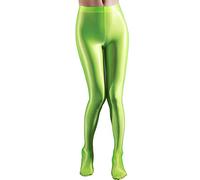 CHICTRY Women's Thickness 70D Brushed Stockings Pantyhose Ultra Shimmery Stretch Footed Tights 2# Fluorescent Green L