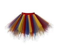 ChicWind Womens Red Gold Royal Plus Size Puffy Tutu Layered Tulle Petticoat Skirt for Party