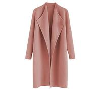 Chicwish Women's Classy Light Tan/Black Open Front Knit Coat Cardigan, Coral, XXL