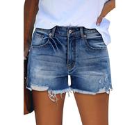 CHICZONE Jean Short Womens Cut Off Denim Short Cute Mid Rise Ripped Hot Shorts Comfy Stretchy with Pockets
