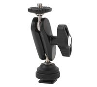 Chidlantu Friction Arm with Dual Ball Head, Camera Extension Flexible Articulating Arm, Adjustable Dual Ball Heads with Cold Shoe Mount and 1/4 Inch Screw, for Monitor LED Light Microphone A