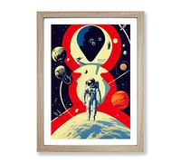 Chief Astronaut Framed Print | A2 Oak Framed Wall Art | Ready to Hang | Modern Space Picture | Living Room Bedroom Lounge Office