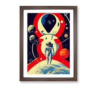 Chief Astronaut Framed Print | A3 Walnut Framed Wall Art | Ready to Hang | Modern Space Picture | Living Room Bedroom Lounge Office