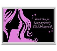 Chief Bridesmaid Thank You Card - Thank you for being my Chief Bridesmaid - Bridesmaids Wedding Keepsake - Special Unusual Thanks Appreciation - - Premium Quality - Silhouette and Stars theme