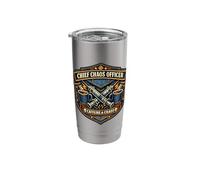Chief Chaos Officer Caffeine Chaos Coffee Skull Stainless Steel Insulated Tumbler