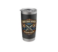 Chief Chaos Officer Caffeine Chaos Coffee Skull Stainless Steel Insulated Tumbler