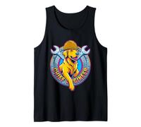 Chief Engineer Retro Dog Mechanic Vintage Mascot Tank Top