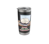 Chief Feline Debugger Coding Programming Software Engineer Stainless Steel Insulated Tumbler