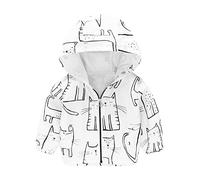 Chief Rain Coat Toddler Kids Baby Boys Girls Cartoon Dinosaur Rainbow Camouflage Zip Windproof Jacket Hooded Trench Lightweight Kids Coats Windbreaker Casual Outerwear Snow (A-White, 18-24 Months)