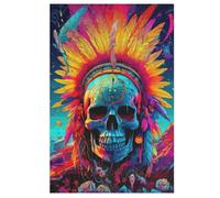 Chief Skull 1000 Pieces Wooden Jigsaw Puzzle for Adults Puzzles Brain Exercise Challenge High Difficulty Game for Kids （78×53cm）