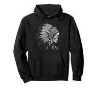 Chief Skull Headdress Native American Indian Cool Vintage Pullover Hoodie