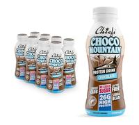 Chiefs Milk Protein Drink with 26g Protein and BCAA • High Protein Shake low carb, lactose-free, low sugar • 8 x 330ml (Choco Mountain)