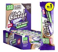 CHIEFS Protein Bars - 15 Healthy Snacks - Delicious Vegan Protein Snacks with No Sugar Added & Low Carb - Fudge Brownie - Perfect-On-The-Go - 55g per bar