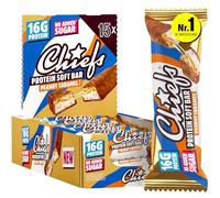 CHIEFS Protein Bars 55g - High Protein, Low Sugar - Healthy Snack Bars - Delicious Peanut Caramel Taste - On the Go Breakfast or Post-Workout Snack - Sugar Free Chocolate Nutrition Bar - 15 Bars