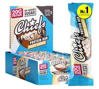 CHIEFS Protein Bars 55g - High Protein, Low Sugar - Healthy Snacks with 20g protein per bar - Crunchy Crispy Cookie taste - 12 bars