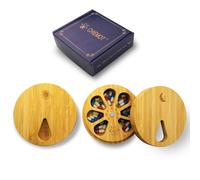 CHIEMOT AM & PM 2 Pack Weekly Bamboo Wood Pill Organizer Container | Non-Plastic & ECO Friendly, Large Capacity, For Medicine & Supplement, Easy Open & Arthritis Friendly, Pill Case & Box