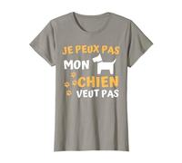 Chien Femme Rétro J'peux pas Mon Chien veut pas T-Shirt