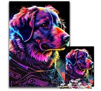 Chien Synthwave 1000 Pieces Puzzles for Adults Challenging Puzzles for MotherS Day Birthdays Christmas 1000 PCS(75x50cm)