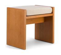 Chiesa stool in woven canvas and ash with iroko finish Beige one size