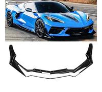CHIESMA for C8 Corvette Front Lip Fit for Chevrolet Corvette C8 Z51 STG 2020-2025, Gloss Black 7PCs ABS Front Splitter Bumper Lip with Corner