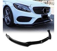 CHIESMA for W205 Front Lip for Mercedes Benz C-Class Sedan W205 Sport/AMG C43 2015-2018 ABS Painted 3Pcs Front Bumper Lip Splitter ABS Painted Gloss Black Chin W205 Extension Accessories