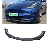 CHIESMA Front Bumper Lip Compatible with 2020-2024 Tesla Model Y Front Lip Front Bumper ABS Carbon Fiber Style Painted Bodykit Front Spoiler Splitter