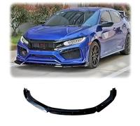 CHIESMA Front Bumper Lip Spoiler Compatible with Honda Civic LX/Sport/EX/Si/Touring 2016 2017 2018 2019 2020 2021, ABS Gloss Black 4-Piece Front Lip Kit Automotive Exterior Accessories