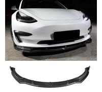 CHIESMA Front Lip For 2017-2023 Tesla Model 3 Sedan Front Splitter Front Bumper Lip Splitter Sport Style ABS Painted Carbon Fiber Chin Extension Accessories 3Pcs