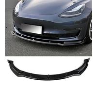 CHIESMA Front Lip for 2017-2023 Tesla Model 3 Sedan Front Splitter Front Bumper Lip Splitter Sport Style ABS Painted Gloss Black Chin Extension Accessories 3Pcs