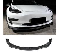 CHIESMA Front Lip For 2017-2023 Tesla Model 3 Sedan Front Splitter Sport Style ABS Painted Carbon Fiber Chin Extension Accessories 3Pcs