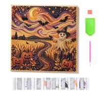 CHIEX Halloween Pearl Art DIY Kits for Adults DIY Craft Gifts (D04) | 20x20cm Cute 3D Halloween Diamond Art Kits For Beginners Painting Canvas Crafts Home Wall Decor Gifts