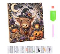 CHIEX Halloween Pearl Art DIY Kits for Adults DIY Craft Gifts (F06) | 20x20cm Cute 3D Halloween Diamond Art Kits For Beginners Painting Canvas Crafts Home Wall Decor Gifts