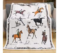 chifave Horse Blanket Gift for Girls Boys Adults Throw with Horses Design Fuzzy Soft Stuff Knight Horsemen Equestrian Gifts for Horse Lovers Kids and Toddler 50"x60"