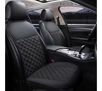 Chifeng 2 Pack Black Universal Front Car Seat Covers for Ford Edge Fiesta Focus K plus Kuga Mondeo Puma Waterproof, Abrasion Resistant PU Leather, Easy to Clean Airbag Compatible