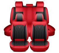 Chifeng Full Set Car Seat Covers Fit for Mitsubishi ASX Eclipse Cross L200 Lancer Mirage Outlander Shogun，Waterproof Nappa Leather Seat Cushion (Red)