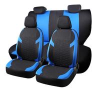 Chifeng Full Set Universal Car Seat Covers for Ford Edge Fiesta Focus K plus Kuga Mondeo Puma - Front and Rear Split Bench Car Seat Cover - Polyester seat cover (Blue)
