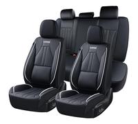 Chifeng PU Leather Car Seat Covers Full Set, 5-Seat Universal Fit for Fiat Grande Punto Tipo, Waterproof & Scratch-Resistant,Uber,Taxi, Pet (Black)