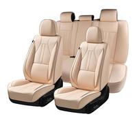 Chifeng PU Leather Car Seat Covers Full Set, 5-Seat Universal Fit for Mercedes-Benz B Class C Class E Class GLB Class GLC GLE GLK, Waterproof & Scratch-Resistant,Uber,Taxi, Pet (Beige)