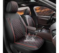 Chifeng Universal Full Set Car Seat Covers For SUVs, Off-road Vehicles & Sedans, Black/Red/Blue, Stain-Resistant, Elastic Sponge, Luxury Car Interior Kit (Red,For Ford)