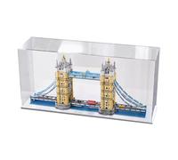 CHIFENMS Acrylic Display Box for Lego 10214 London Bridge Model, Clear Dustproof Block Organizer (Box Only) ( Lego Set Not Included) (White Base)